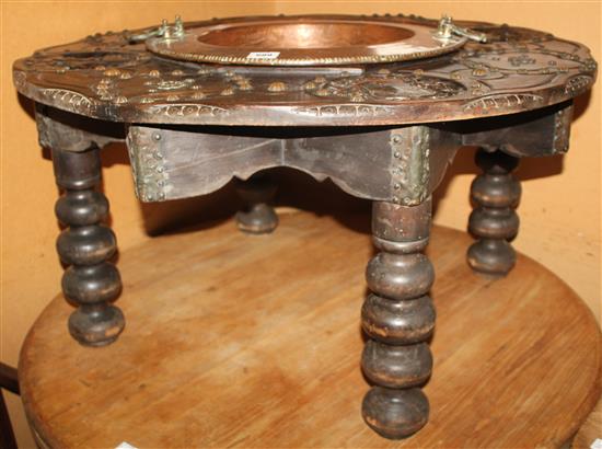 Spanish circular  brazier table(-)
